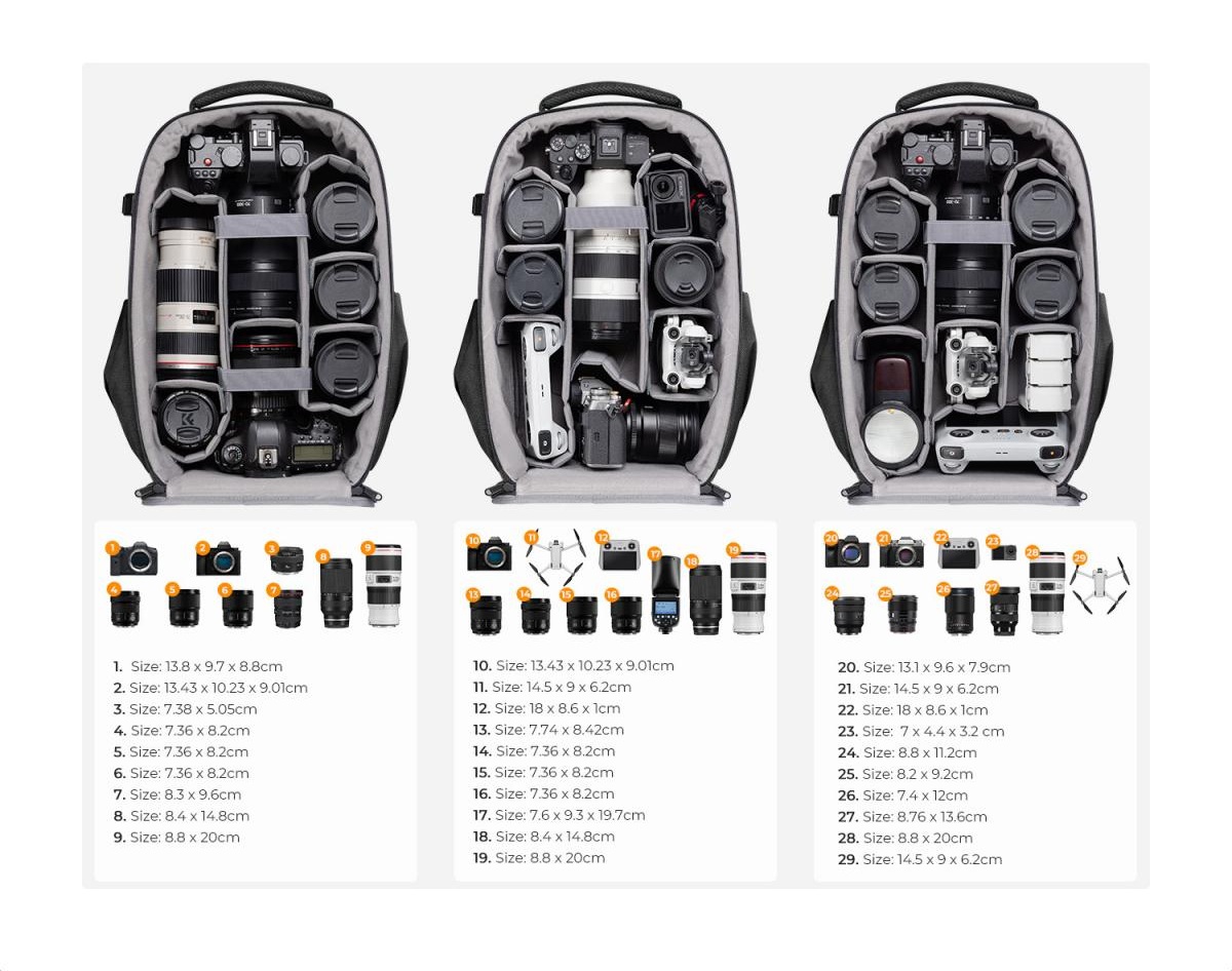K&F Concept Eva Sert Siyah Sırt Çantası (KF13.134)